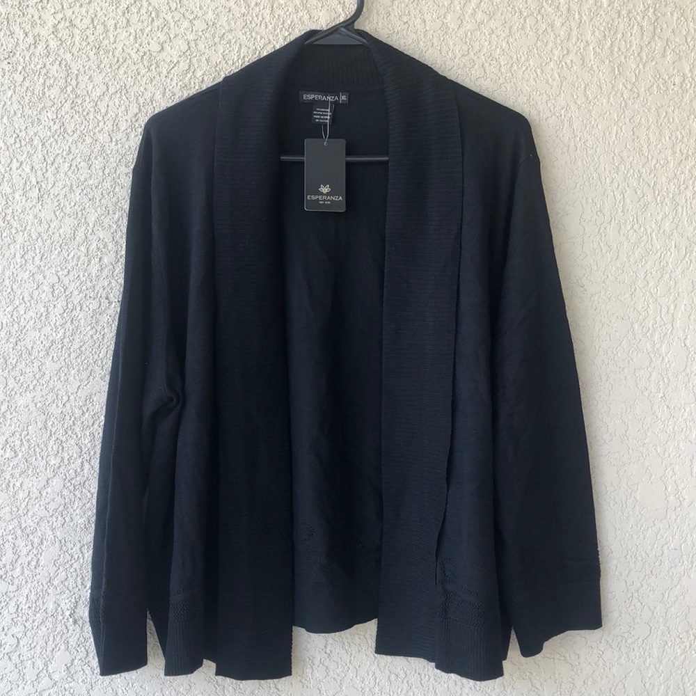 Esperanza Women Shrug Sweater XL Black New